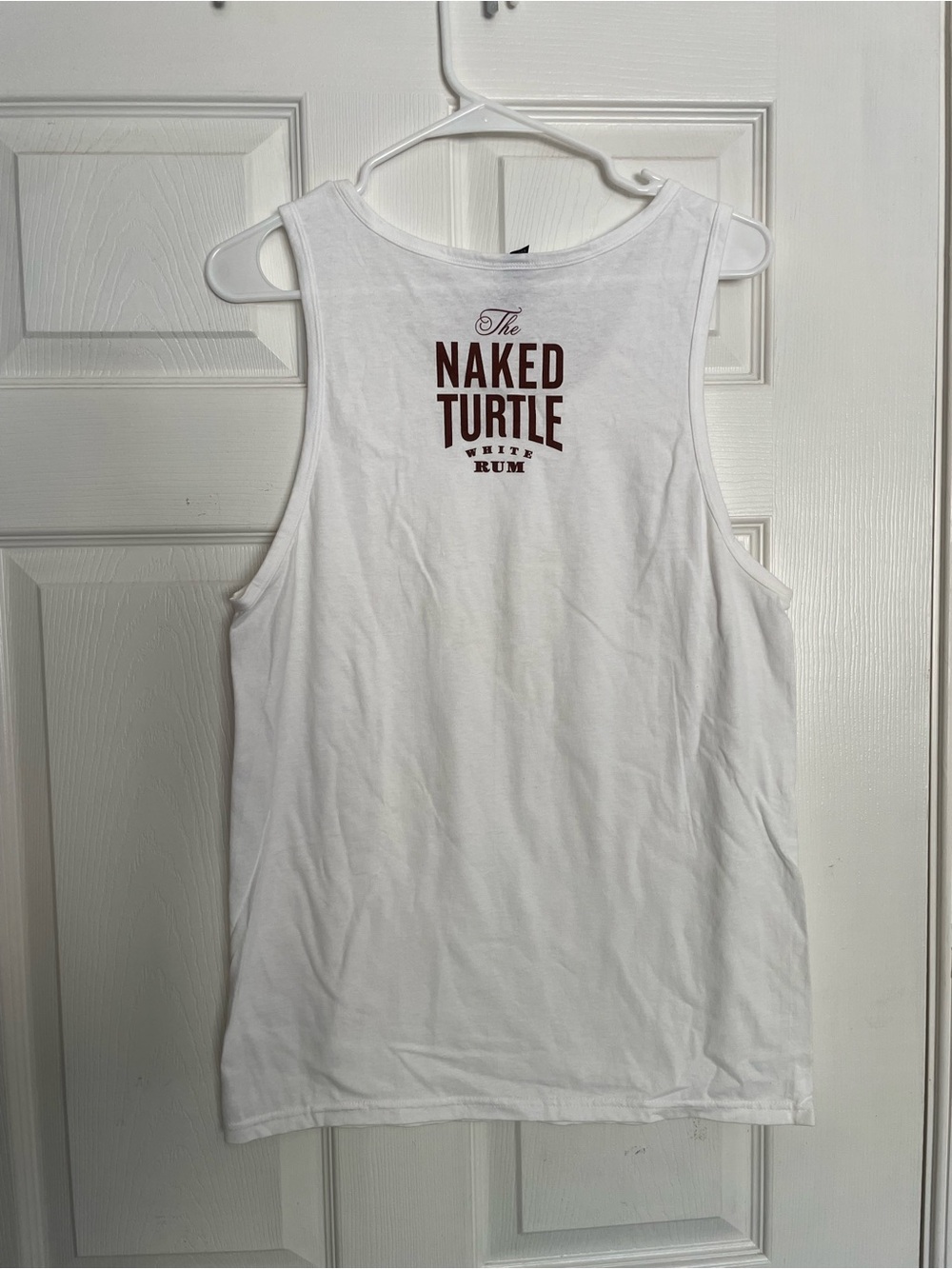 Mens sz Small 100% Cotton The Naked Turtle White Rum District White Graphic Tee